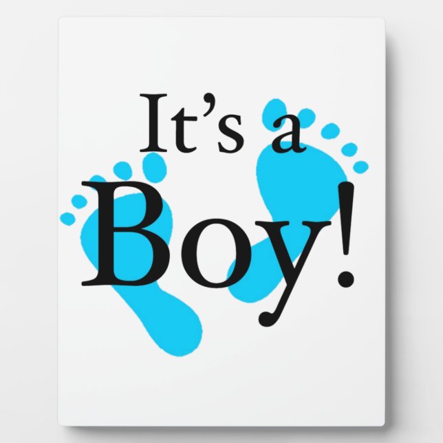 Plaque Photo C'est un garçon - bébé, nouveau-né, fête (Devant)