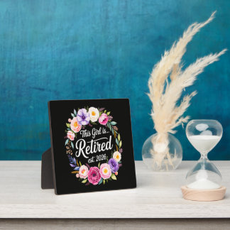 Plaque Photo Cette fille est retraitée 2026 Floral Retiret