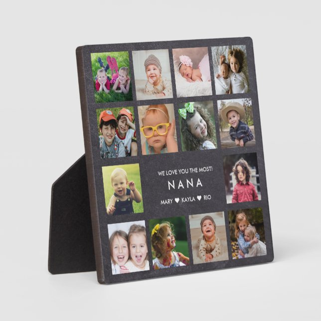 Plaque Photo Chalkboard We Love You Nana 14 Photo Collage (Recto)