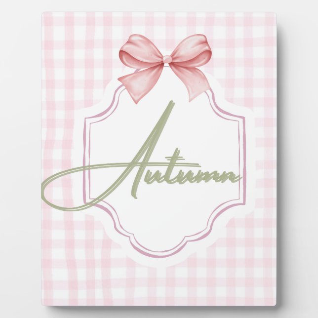 Plaque Photo Chambre de bébé fille personnalisée pour l'automne (Devant)