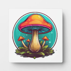 Plaque Photo Champignons magiques colorés