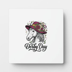 Plaque Photo Chapeau de cheval floral Derby Day Dessin de gravu