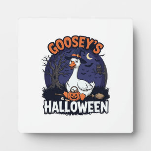 Plaque Photo Chapeau de sorcière citrouille d'oie Halloween de