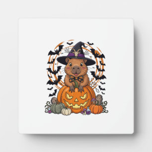 Plaque Photo Chapeau de sorcière de capybara d'Halloween Citrou