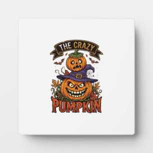 Plaque Photo Chapeau de sorcière de Halloween Citrouille Folle