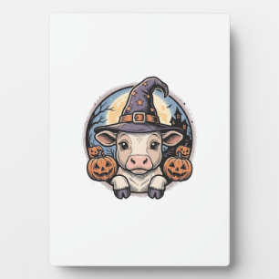 Plaque Photo Chapeau de sorcière de veau de Halloween mignon Gr