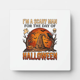 Plaque Photo Chapeau de sorcière d'Halloween homme effrayant Lu