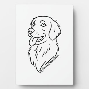 Plaque Photo Charmant Retriever doré