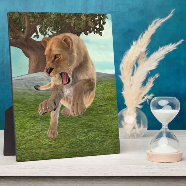 Plaque Photo Chasse à la lionne (Côté)