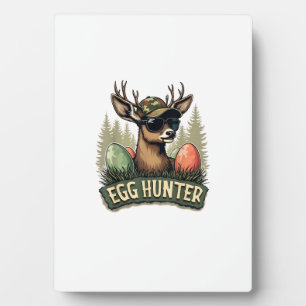 Plaque Photo Chasseur d'oeufs Cerf Buck Joyeuse journée de Pâqu