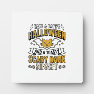 Plaque Photo Chat Halloween Vintage Création Nuit Sombre Effray