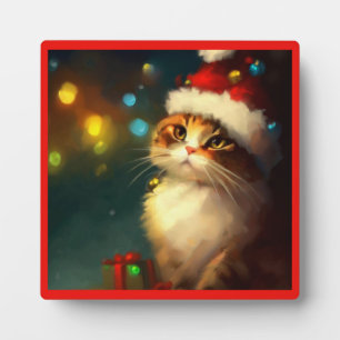 Plaque Photo Chat Noël 3