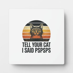 Plaque Photo Chat noir drôle Pspsps Design vintage coucher de s