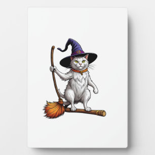 Plaque Photo Chat Sorcier Halloween Sorcière Mystique Amoureux 