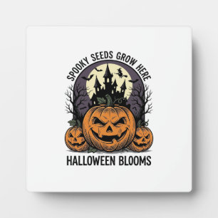 Plaque Photo Château de citrouille d'Halloween Vintage T-shirt
