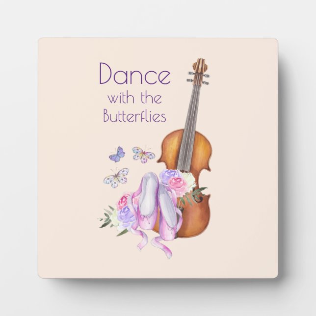 Plaque Photo Chaussures de violon et de ballet danse inspirante (Devant)