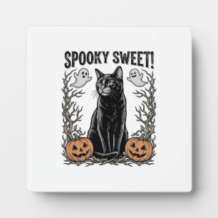 Plaque Photo Chemise avec gravure Halloween vintage de chat noi