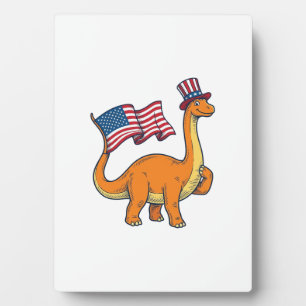 Plaque Photo Chemise avec gravure vintage du drapeau de dinosau