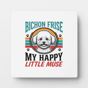 Plaque Photo Chemise Bichon Frise Esprit Vintage Chien Art_1