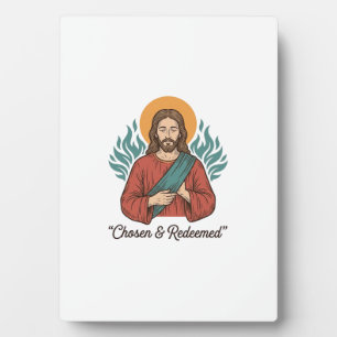 Plaque Photo Chemise chrétienne vintage Jésus choisie et rachet