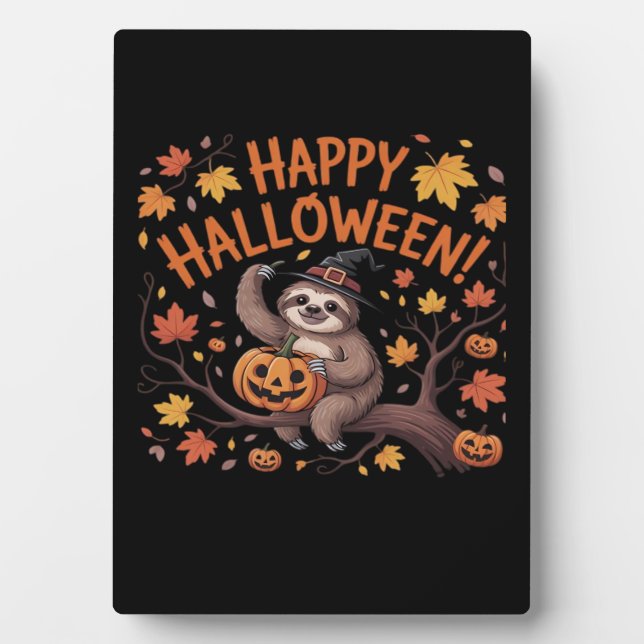 Plaque Photo Chemise classique de la journée d'Halloween Sloth (Devant)