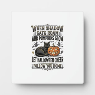 Plaque Photo Chemise de chat noir Halloween Gravure de citrouil
