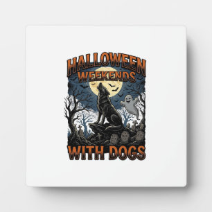 Plaque Photo Chemise de chien Halloween Pup Cimetière Vintage