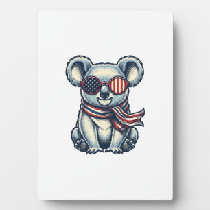 Plaque Photo Chemise de conception de gravure vintage Koala pat