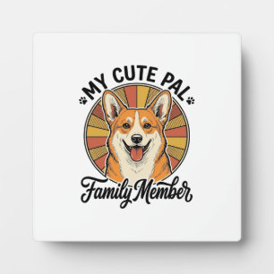 Plaque Photo Chemise de famille Corgi Design vintage pour amour