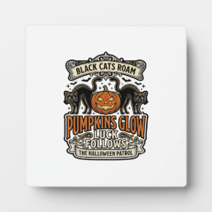 Plaque Photo Chemise de garde de sécurité Halloween avec chats
