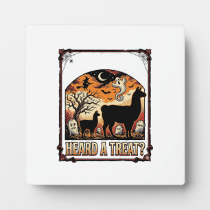 Plaque Photo Chemise de lama Halloween Art de cimetière de fria