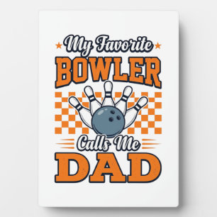 Plaque Photo Chemise de papa de bowling Mon favori joueur de qu