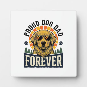 Plaque Photo Chemise de papa de chien Design rétro Golden Retri