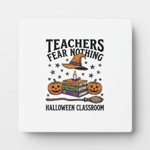 Plaque Photo Chemise de professeur Halloween avec livres de sor
