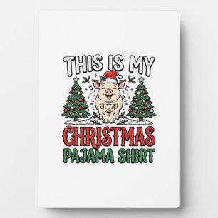 Plaque Photo Chemise de pyjama de Noël Cochon Mignon Vacances V