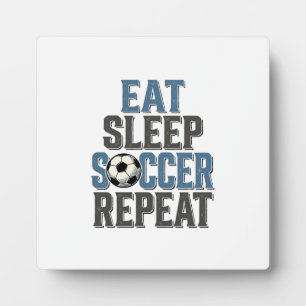 Plaque Photo Chemise de typographie vintage Soccer Eat Sleep Re