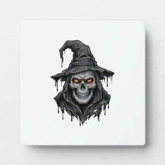 Plaque Photo Chemise Halloween Chapeau De Sorcière Crâne Gravur