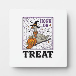 Plaque Photo Chemise Halloween Oie Sorcière Honk Or Treat Vinta