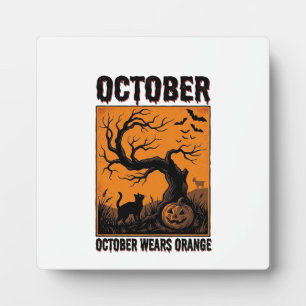 Plaque Photo Chemise Orange Octobre Halloween Vintage Spooky De