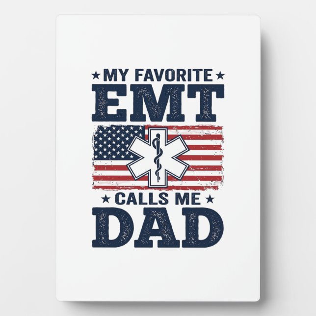 Plaque Photo Chemise Patriotique Vintage Mon EMT Préféré M'appe (Devant)