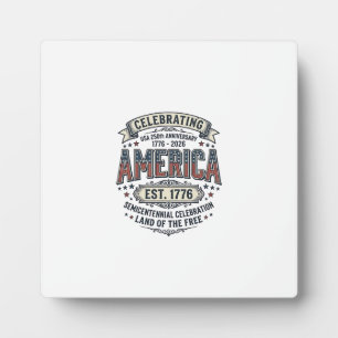 Plaque Photo Chemise patriotique vintage pour le 250e anniversa