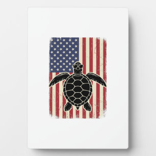 Plaque Photo Chemise patriotique vintage tortue marine drapeau 