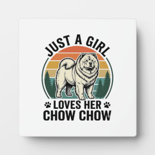 Plaque Photo Chemise pour chien Chow Chow Fille vintage amateur