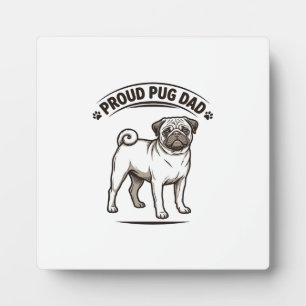 Plaque Photo Chemise Pug Papa Gravure Vintage Design Papa Chien