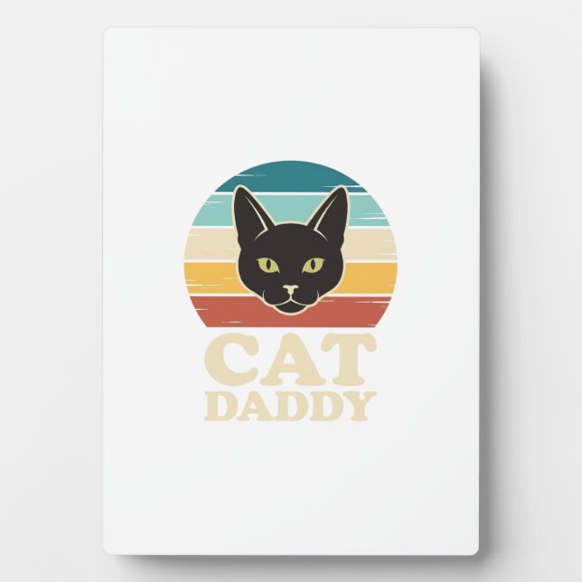 Plaque Photo Chemise Rétro Crépuscule Chat Noir Vintage Cat Dad (Devant)