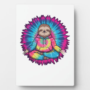 Plaque Photo Chemise Tie-Dy Signe de Paix de Paresseux Hippie
