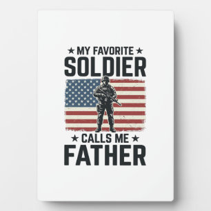 Plaque Photo Chemise vectorielle vintage Soldat patriotique pèr