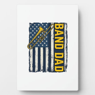 Plaque Photo Chemise vintage drapeau américain trombone papa de