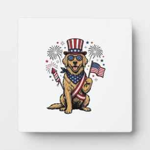 Plaque Photo Chemise Vintage Feux d'Artifice Retriever Doré Pat