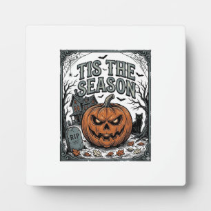 Plaque Photo Chemise Vintage Halloween Citrouille Chat C'est La